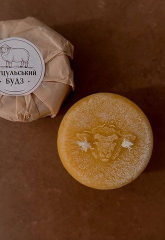 "ГУЦУЛЬСЬКИЙ БУДЗ" (сир)/АВТОРСЬКА свічка з бджолиного воску  / жовта 015 фото